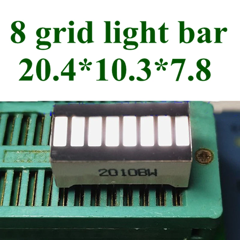 20PCS 20*10mm light bar  8 grid digital tube Red Green Blue Yellow White LED digital light bar 10 segment LED light bar display