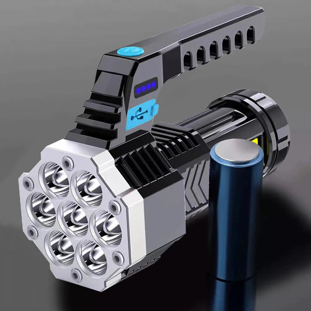 IPX 4 Waterproof Flashlight Portable Multi-Function Light USB Charging LED Work Light Powerful Handheld Flashlight for Outdoor