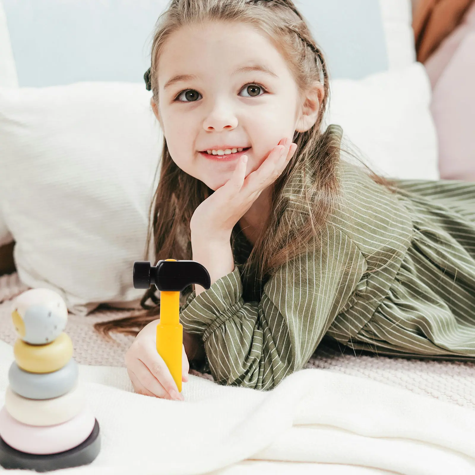 

Набор из 10 пластиковых молотков для детей: имитация инструмента, игрушка Монтессори для раннего развития, для игр в строительстве