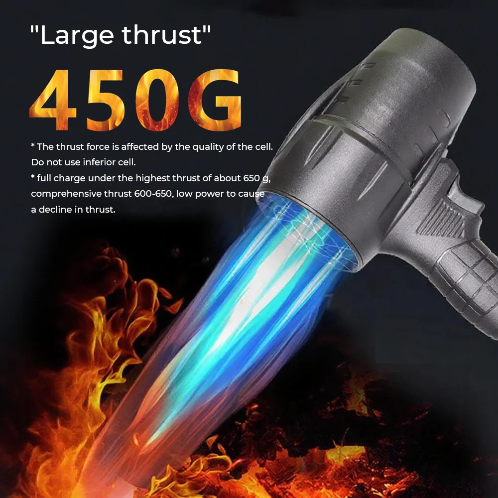 

Powerful Air Blower Turbo Fan with Thrust 550g to Cleaning Fallen Leaves, Snow and Sand Requires 18V Makita Battery