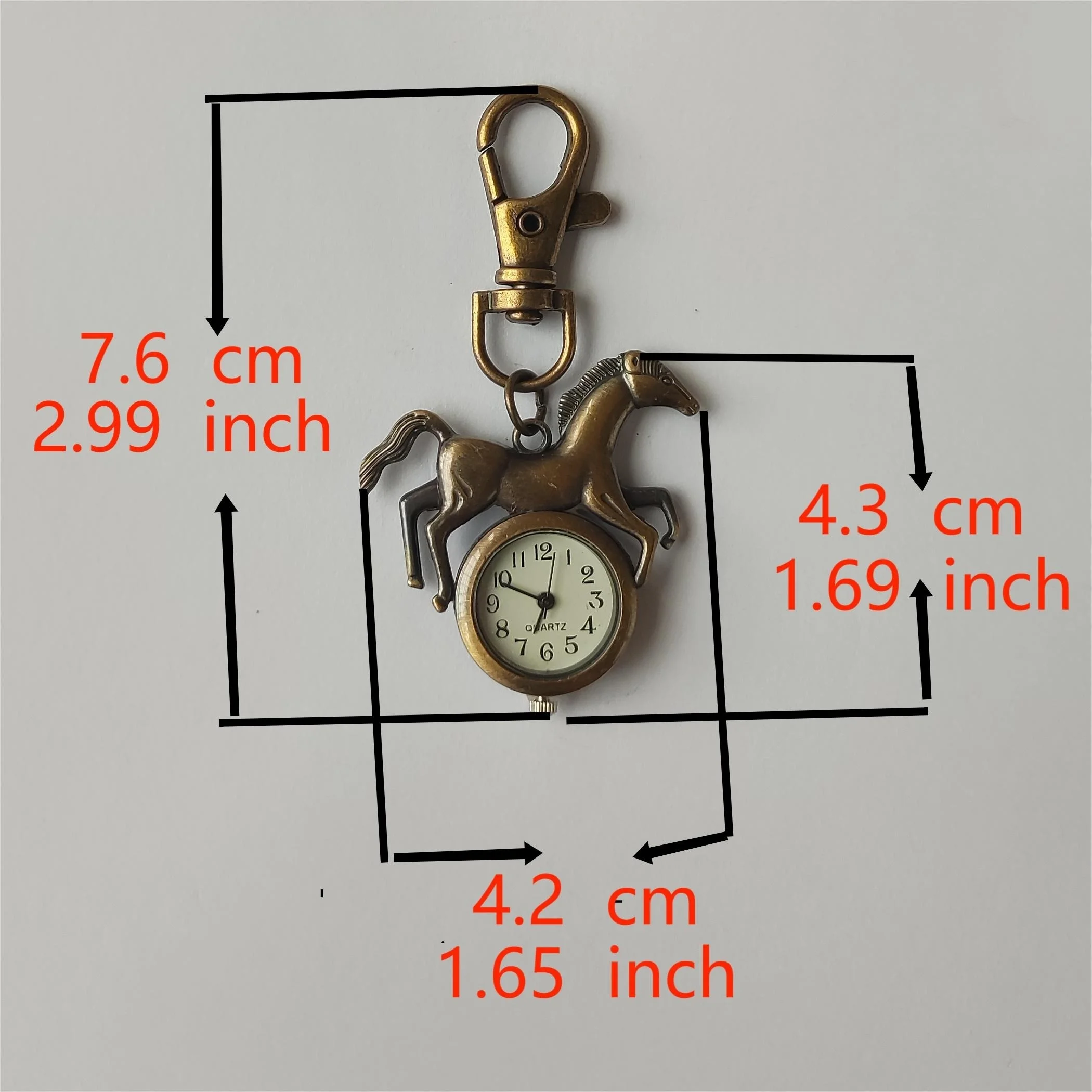 ساعة سلسلة مفاتيح برونزية عتيقة ، ساعة كوارتز للفتيان والفتيات ، حقيبة مدرسية ، هدية إبداعية #5