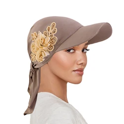 New Muslim Hijab Turban Ethnic Wide Ethnic Wide Brim Cap Sun Hats Headscarf Scarf Cap Bandage Baseball Caps Outdood Visor Hats