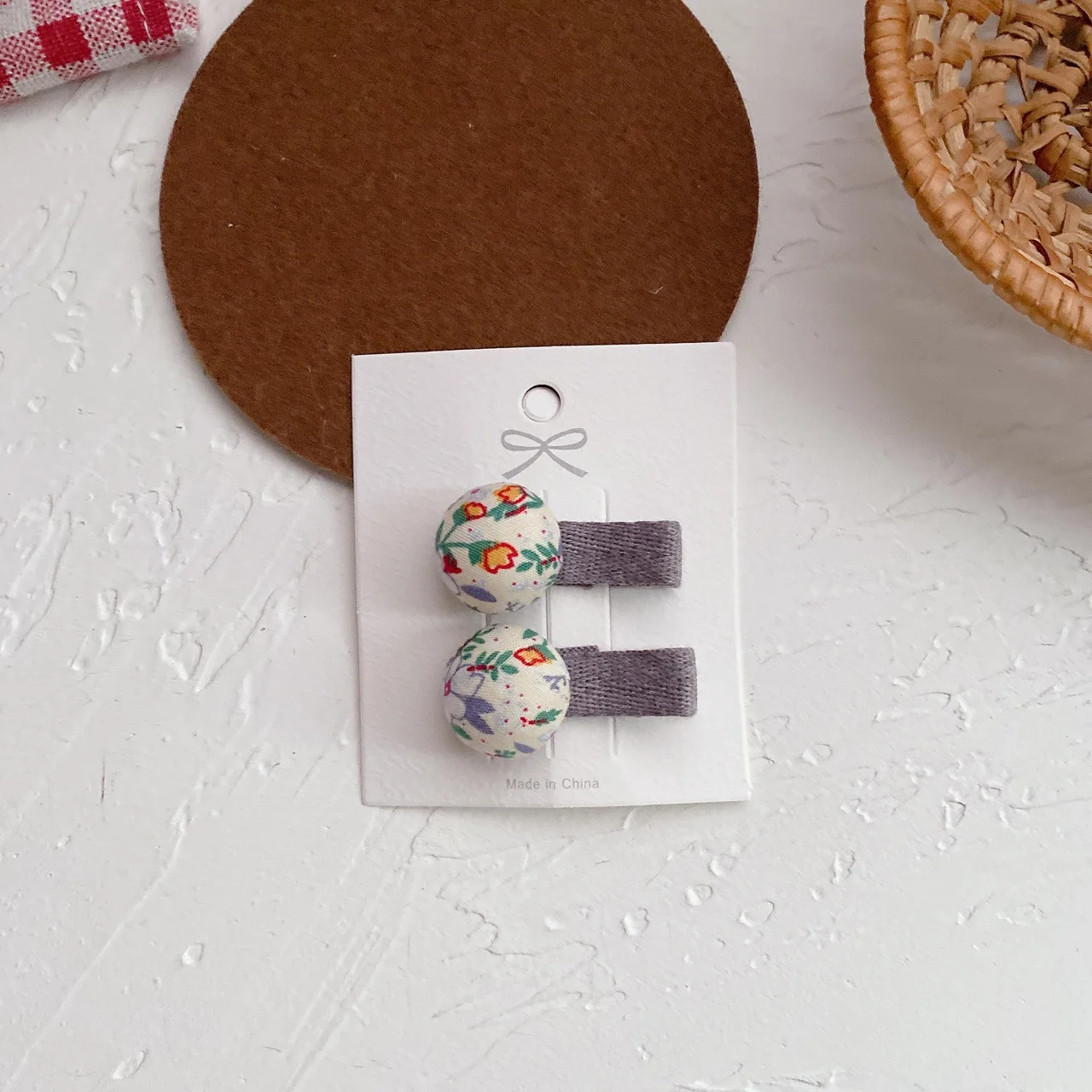 2 قطعة مقاطع الشعر طباعة الأزهار Kawaii Bowknot المشابك الحلو أغطية الرأس للطفل الفتيات الخريف الشتاء الاطفال دبابيس الشعر #5