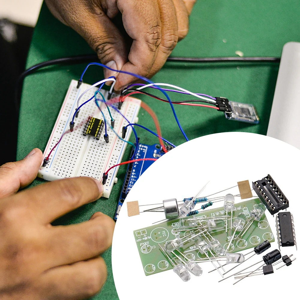 Voice Activated LED Water Light Kit CD4017 Color Light DIY Electronic Kit Teaching Training Module image 6