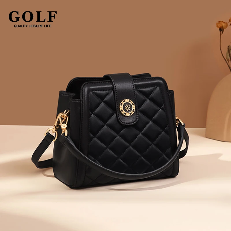 GOLF Mini torby Crossbody kobiety elegancki portfel wiadro Boston torebki kwadratowe Lingge mała torba na ramię luksusowa marka designerska torba