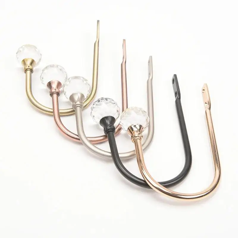 1pcs Useful New Large Stylish Curtain Hold Back Metal Tie Tassel Arm Hook Loop Holder U Shaped Round Window Wall Decor Hanger