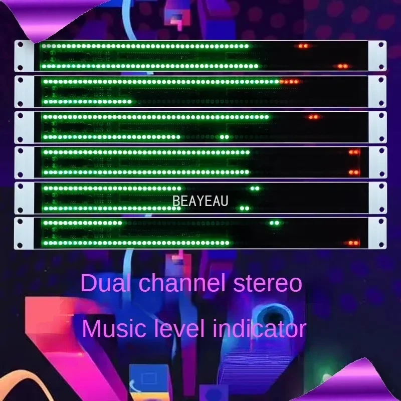 128 USB Voice-activated Stereo Audio Cabinet Music Rhythm Level Indicator Light LED Spectrum Meter