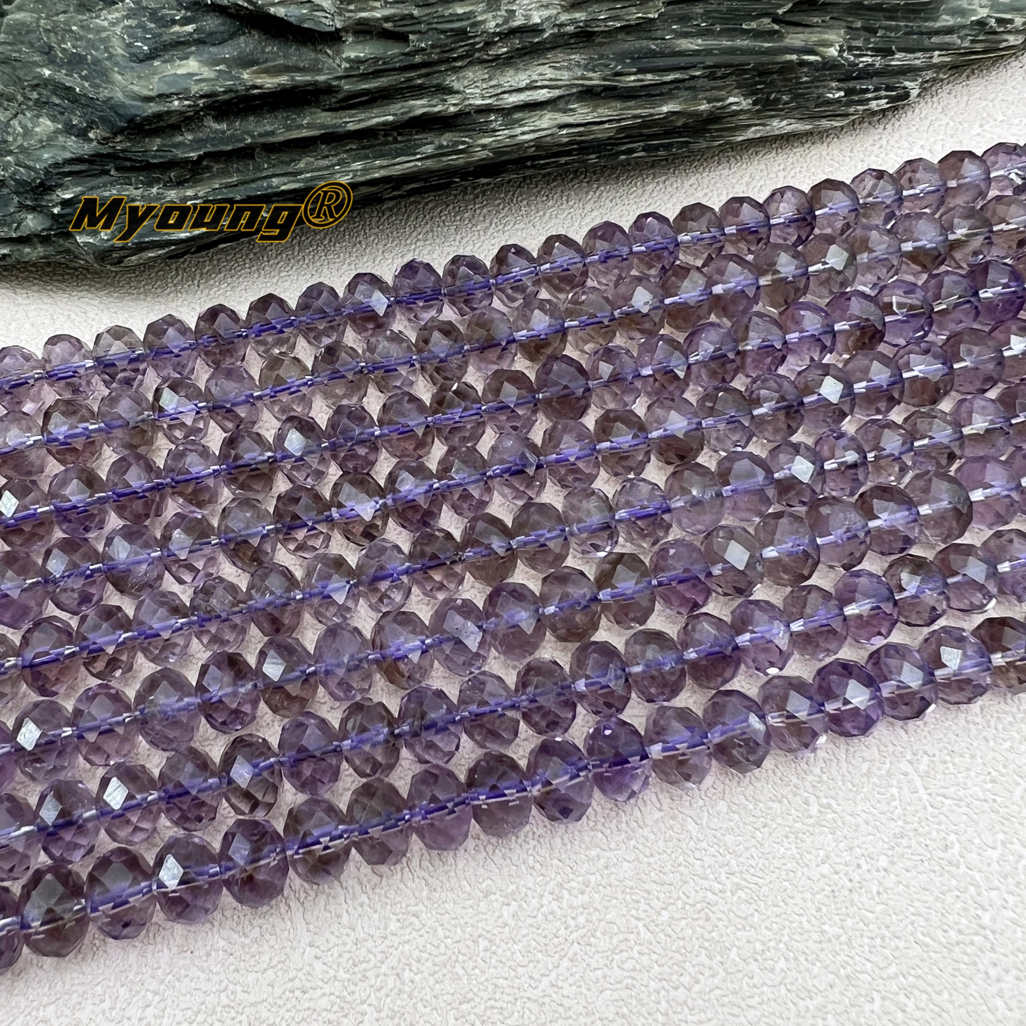 6x8mm Faceted Natural AA Brazilian Amethysts Purple Crystal Rondelle Loose Beads For DIY Jewelry Making MY240438