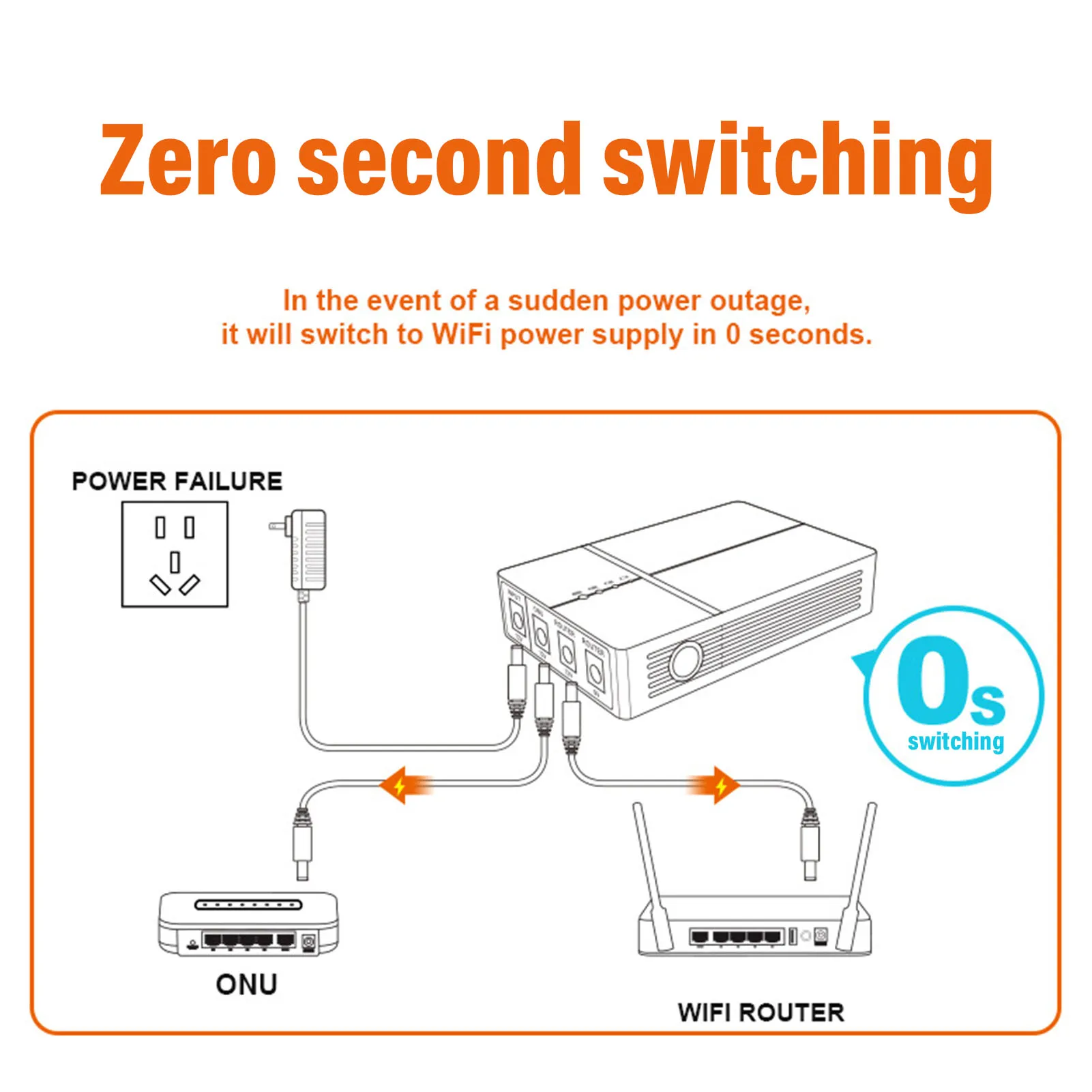 مصدر طاقة غير منقطع، كاميرا UPS DC صغيرة احتياطية بقدرة 6000 مللي أمبير في الساعة، مصدر طاقة غير منقطع عالي السعة لمودم التوجيه #6