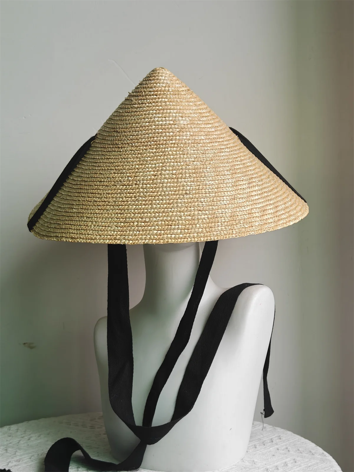 Conical Straw Sun Hat for Asian Costume - 19 Inch Rice Paddy Farmer Costume Anime Hats Straw Hat Japanese  main image 3