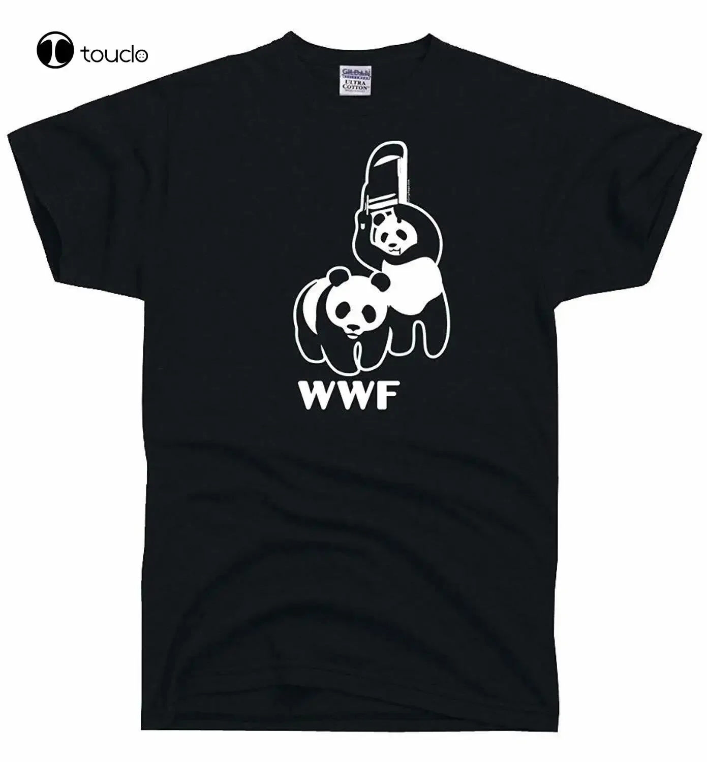 Wwf Panda Wrestling Chair Men Black Shirt - Funny Shirt