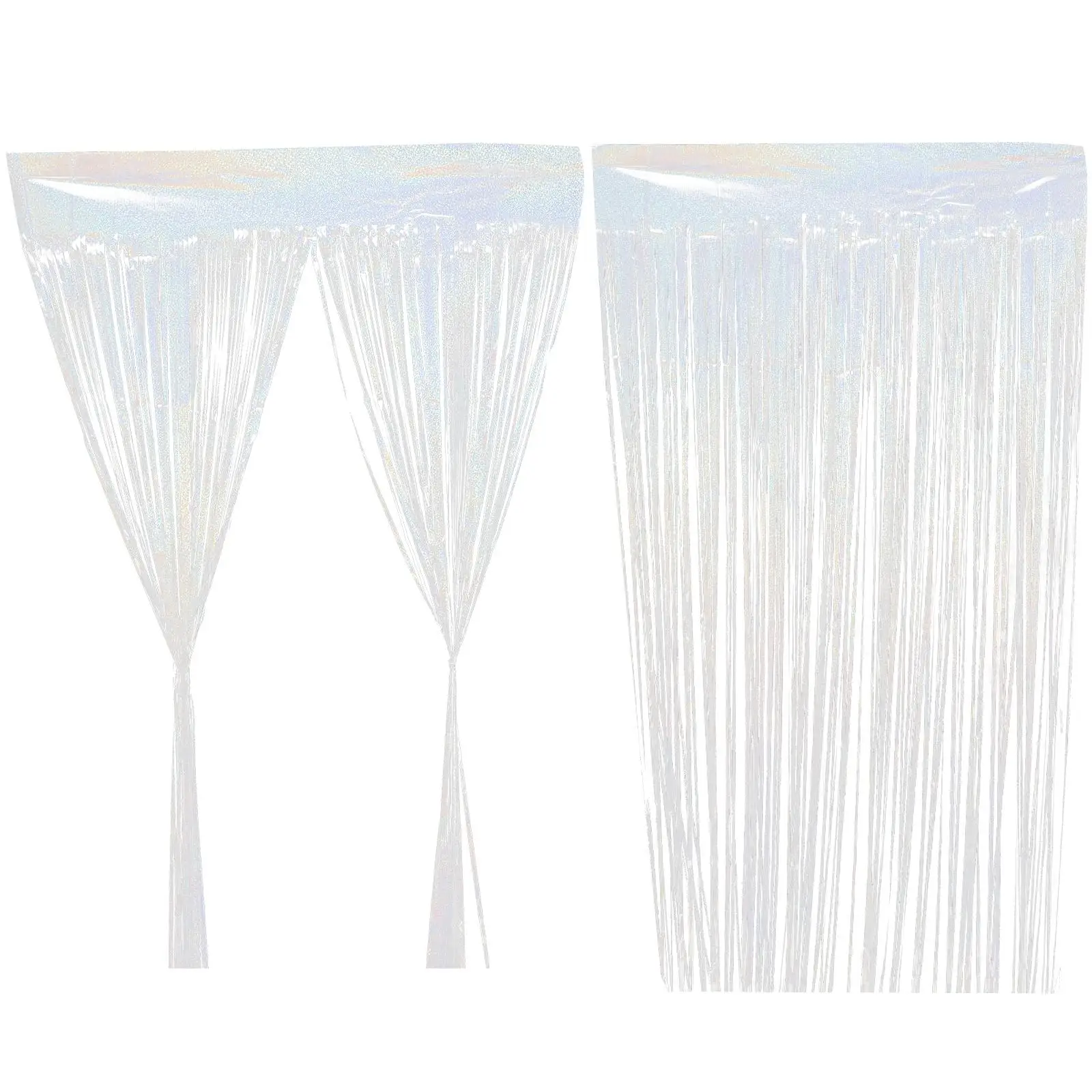 

2pcs Fringe Curtains 1x2M Wedding Birthday PhotoBackdrop Disco Backdrop Curtains Streamer