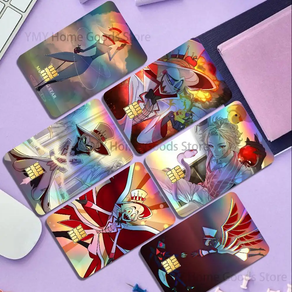 Cartoon Lucifer Morningstar Holographic Laser Shinny Film Skin Cover Sticker for Debit Credit Card Bank Card