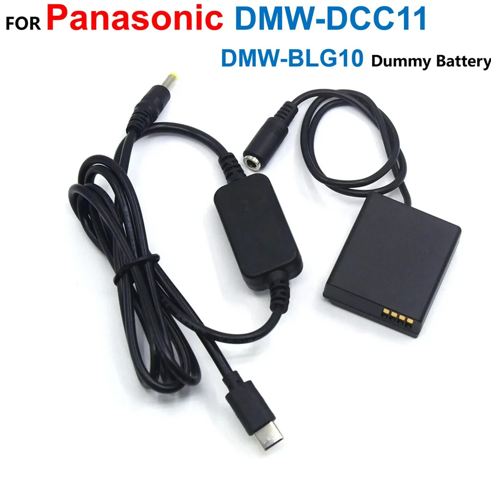 

DMW-DCC11 DMW-BLG10 BLE9 Dummy Battery Adapter+USB Type-C Power Bank Cable For Panasonic Lumix DMC-GF6 GF5 GF3K GX7 S6 S6K GX8