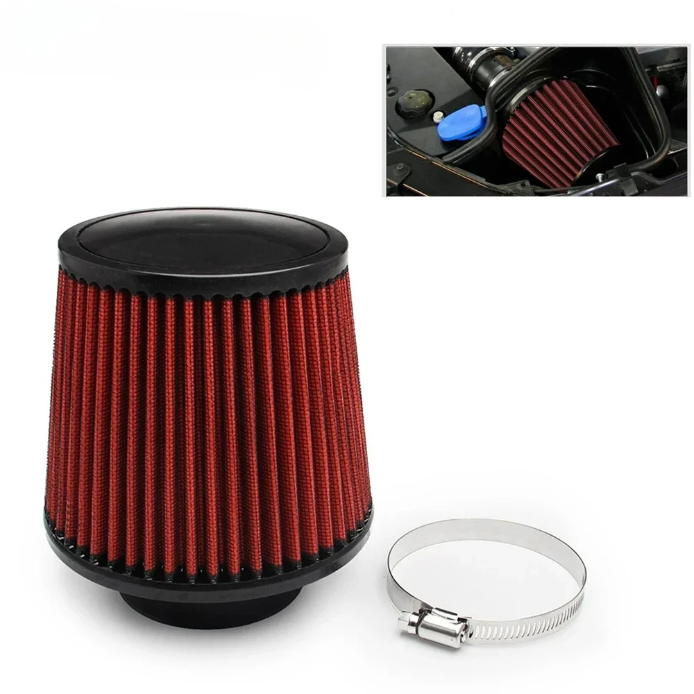 Universal Car Air Filter Modification High Flow Inlet Car Cold Air Intake Air Filter Cleaner Pipe Modified Scooter 76/100mm