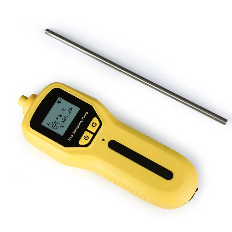 Portable, gas extraction pump, gas detector with digital display charging external pump