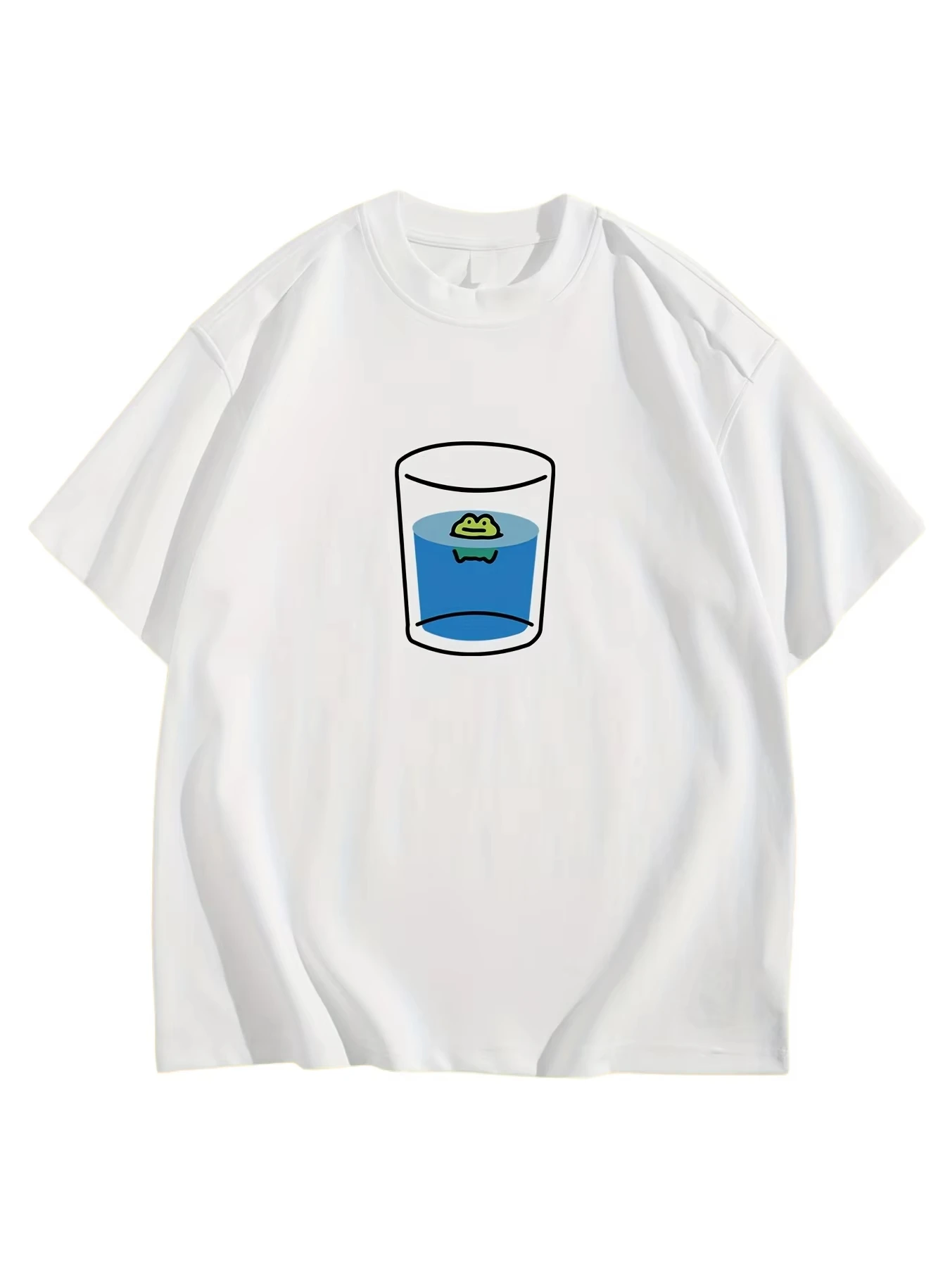 เสื้อยืดลายการ์ตูนผู้ชายผู้หญิงแฟชั่นยอดนิยมผ้าฝ้ายสีดำแขนสั้นทรงกลมใส่สบายสำหรับฤดูใบไม้ร่วง