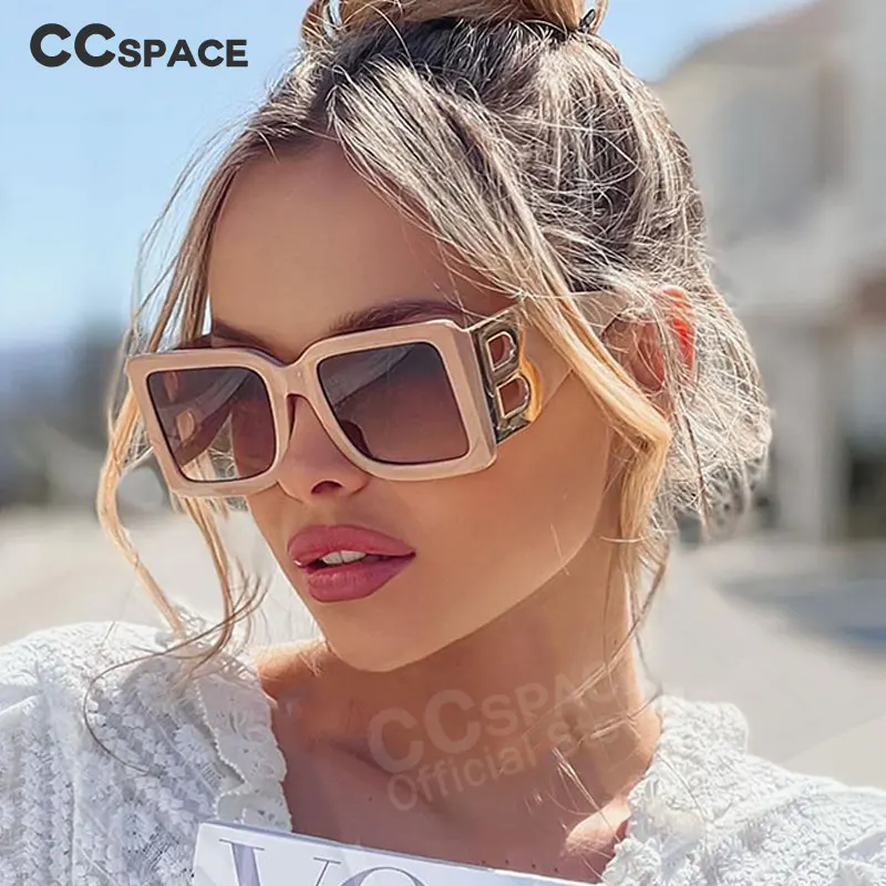 46598 Brand Design Lady Sunglasses Fashion Women Big Size Shades Glasses Popular Outdool Vintage Square Sunshade Mirror Uv400