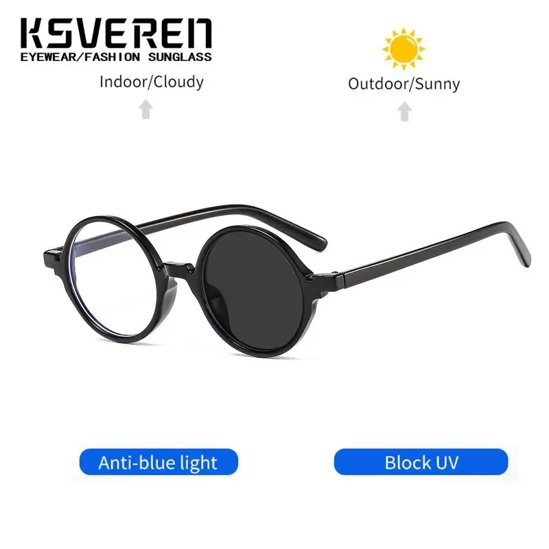 Retro Round Photochromic Reading Glasses Men Woman Anti Blue Light Presbyopia Glasses Prescription Glasses Optical Eyewear