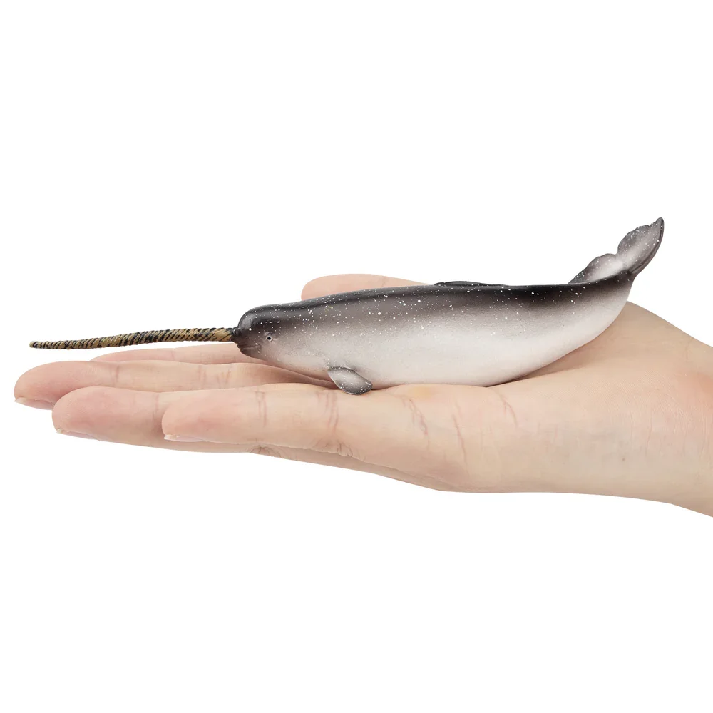 Toymany Simulation Narwhal Polar Animal Model Toy Mini Figures Dolls Action Figurines Toys for Children Gift Cake Decoration