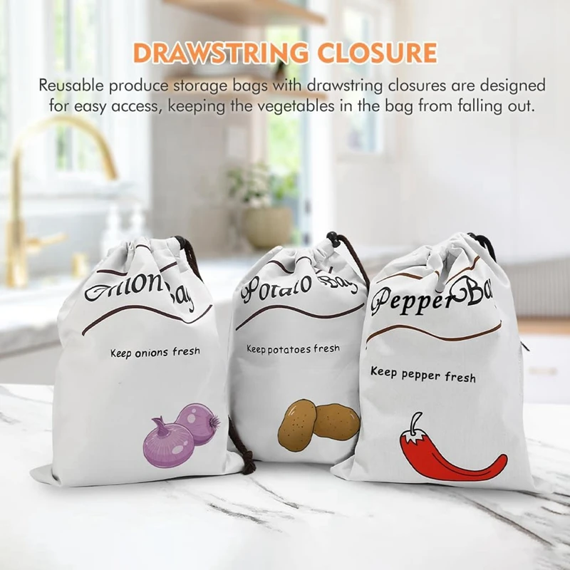 Potato And Onion Storage Bag Drawstring Bag Onion Potato Pepper Storage Bag Drawstring Fresh-Keeping Bag Shopping Bag