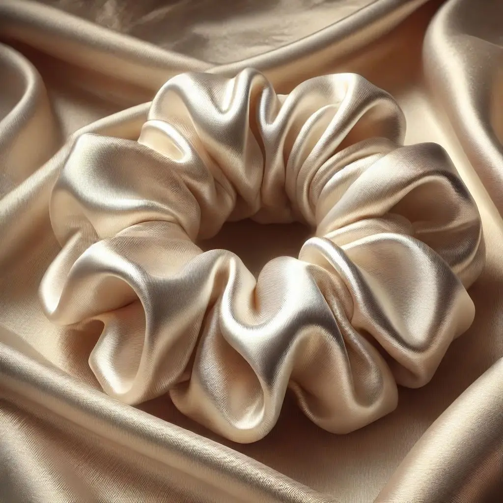 Breathable Mulberry Silk Hair Scrunchie 4cm 6cm Width Slip Proof No Fill Natural Silk Elastic Hair Tie