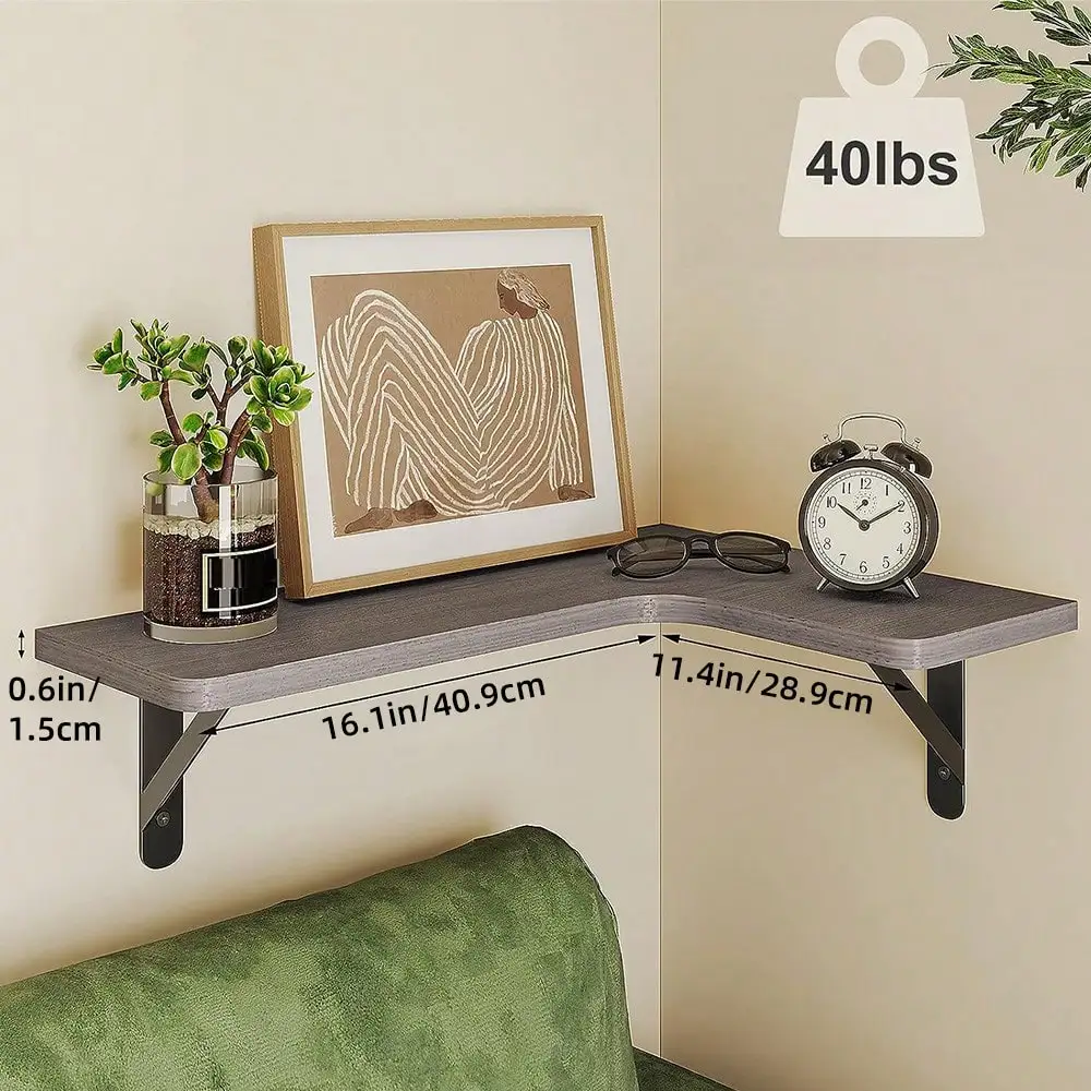 Superlele 5 Stück rustikale Holz-Eckregale für die Heim- und Raumdekoration