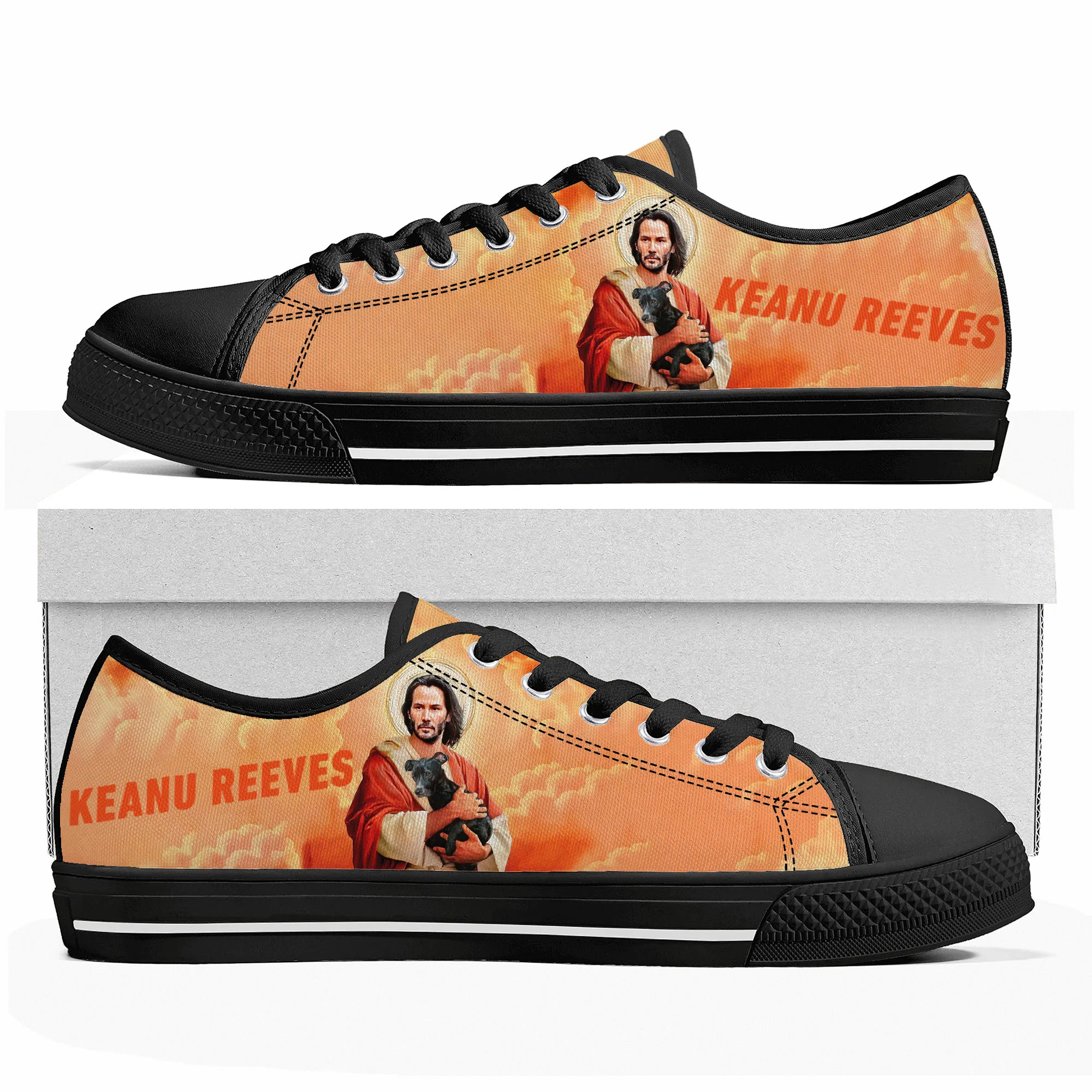 Keanu Reeves Low Top Sneakers Mens Womens Teenager Canvas High Quality Sneaker Casual Custom Made Shoes Customize DIY Shoe