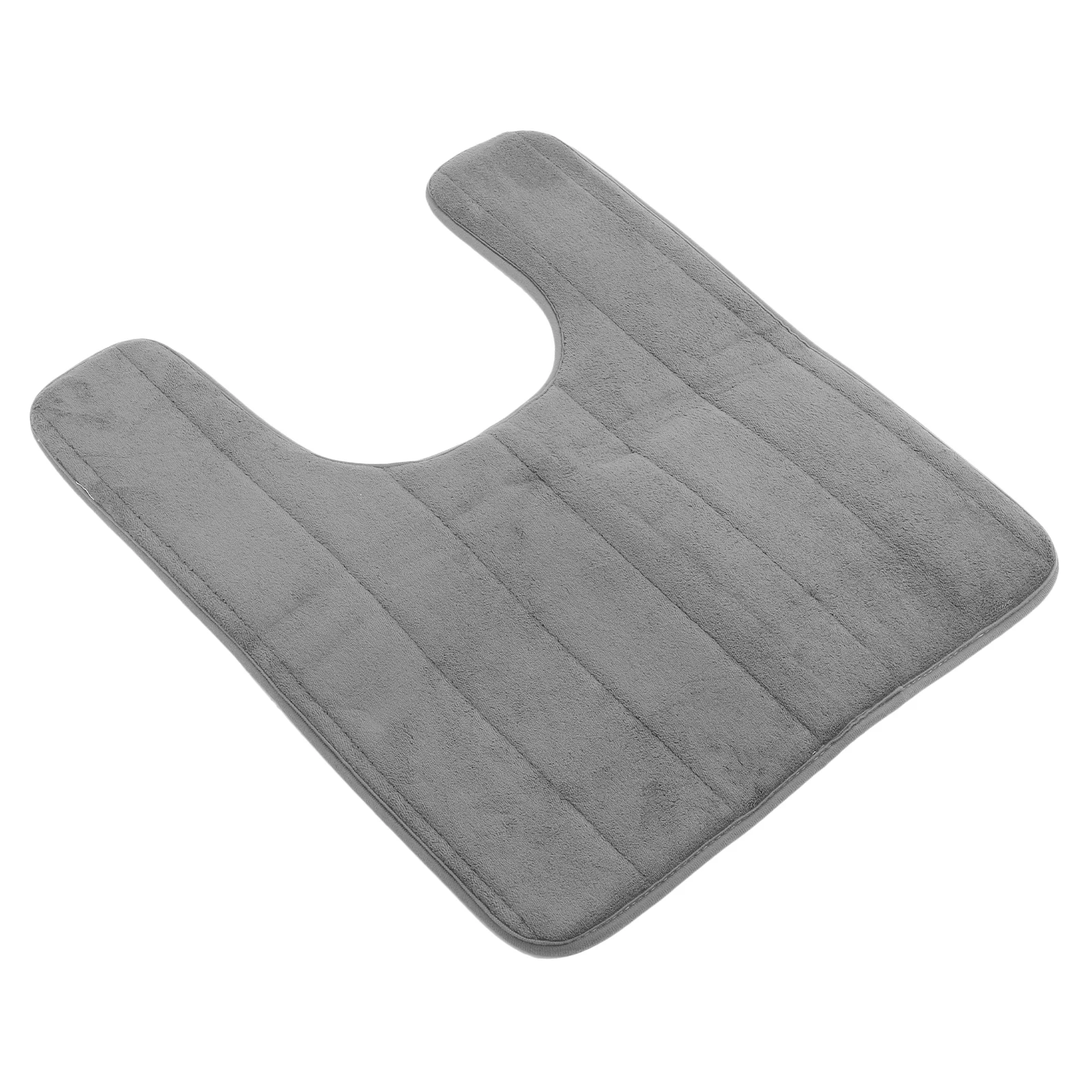 50x60cm Modern Bathroom Bath Mat Super Soft Washroom Lavatory Floor Rugs Anti-Skid Toilet Rug U Shape Floor Pad Dark Grey