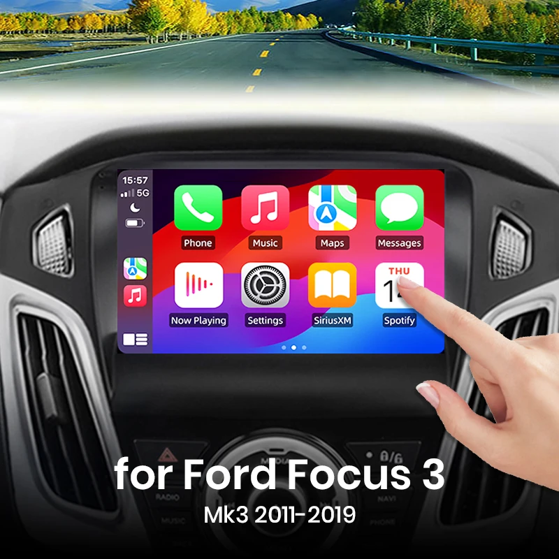 For Ford Focus 3 mk3 2011-2019 Wireless CarPlay for Apple Android Auto Car Radio GPS IPS RDS WiFi BT 4G 8Core Multimedia Stereo
