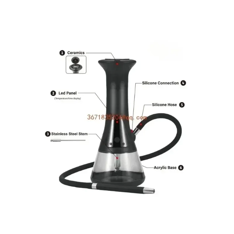 Hot-selling charcoal-free hookah electronic hookah accessories