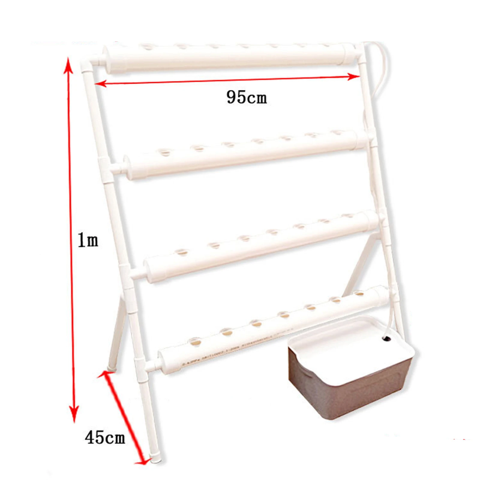 Kit de cultivo hidropónico para el hogar, tubería hidropónica de PVC con 36 agujeros para cultivo de plantas sin tierra