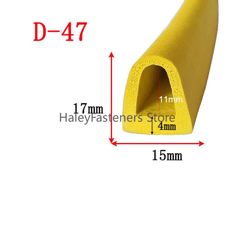 1/3/5M D-Shape Door Windows Sealing Strip Epdm Foam Self-Adhesive Car Door Noise Insulation Waterproof Anti-Dust Weatherstrip