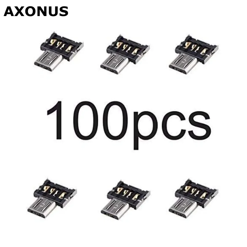 100 Pack Micro USB OTG Adapter Micro USB Male to USB 2.0 Female Ultra Mini Size Connector Adapter
