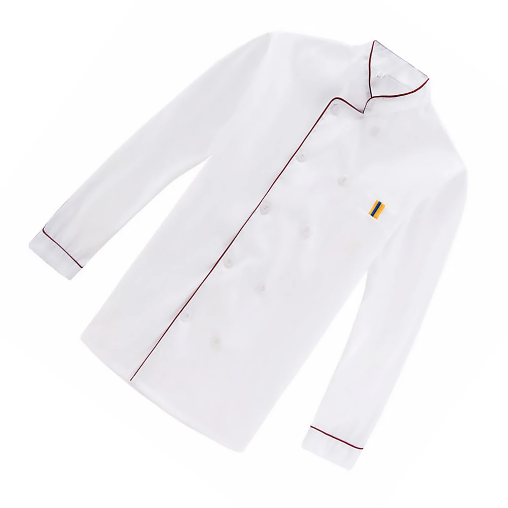 Long Sleeve Chef Jacket Red Embossed Xxl Breathable Oil Proof Casual Loose Chef Clothing for Restaurant Hotel Catering Barbecue