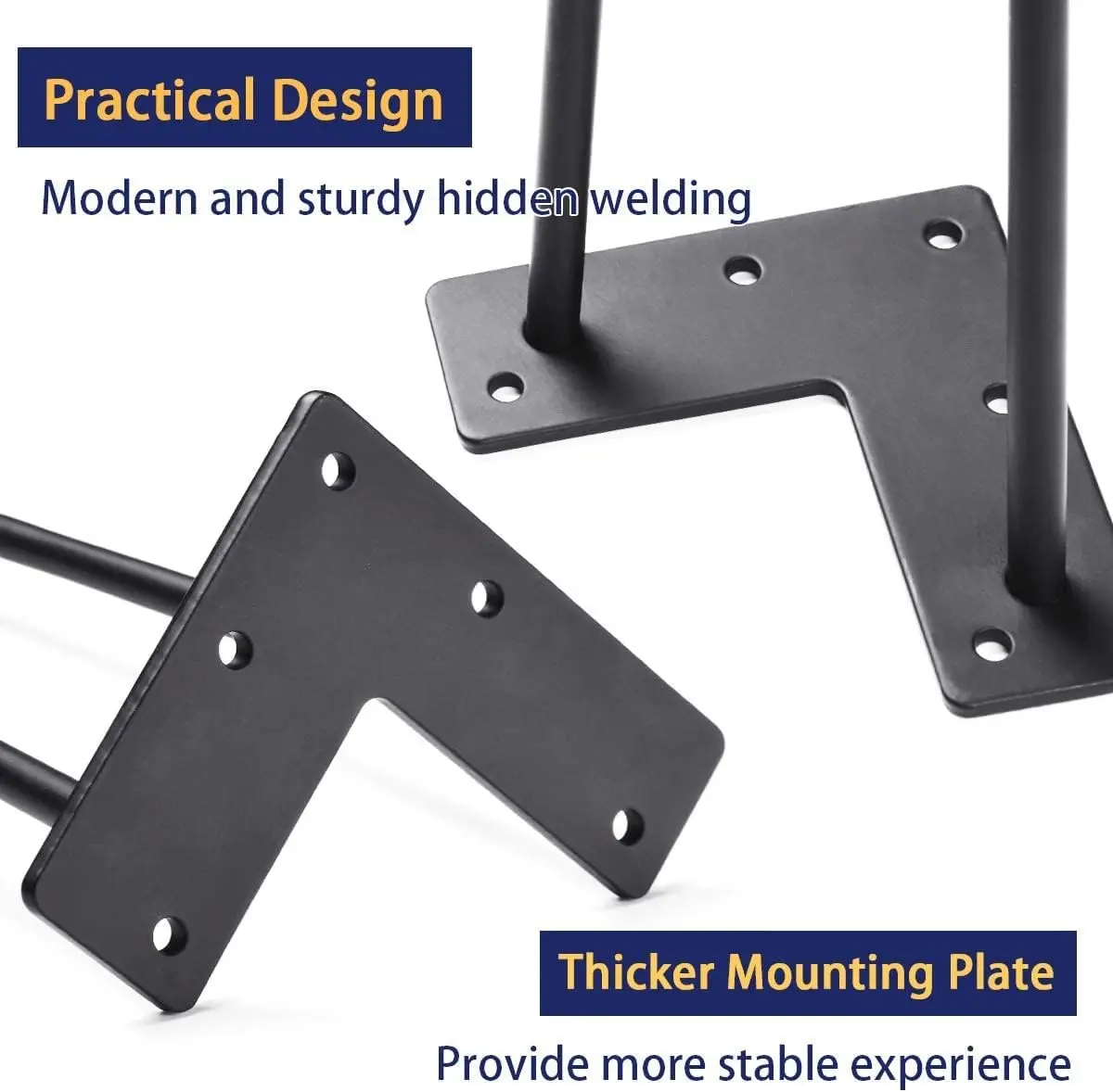 أرجل أثاث دبوس شعر شديدة التحمل مقاس 20 بوصة، ومشاريع منزلية معدنية يمكنك صنعها بنفسك لمنضدة الليل، وطاولة القهوة، والمكتب، وما إلى ذلك مع Ru #4