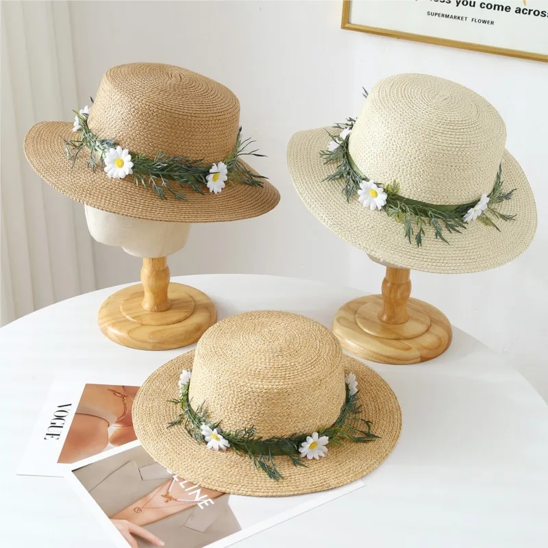 

hat flower women's stylish outdoor seaside sunshade grass