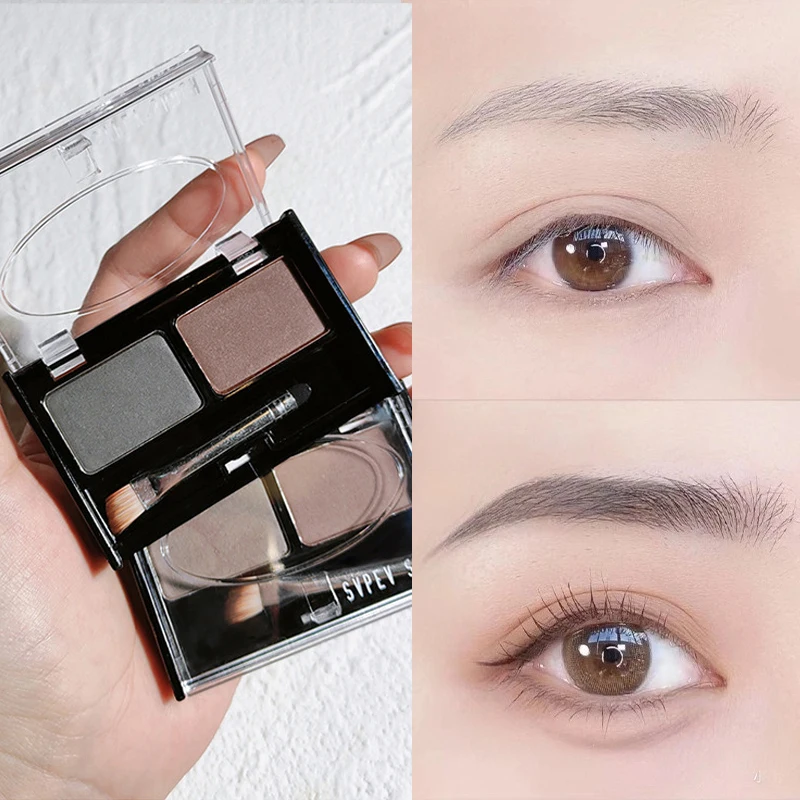 2色アイブロウパウダーシャドウ 防水・防汗 立体的な眉の形 自然で長持ちするアイブロウパウダー