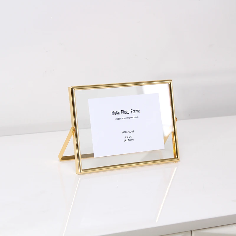 Glass double-sided transparent metal table photo frame 6 inch 7 inch 8 inch 6 inch 7 inch photo album frame.