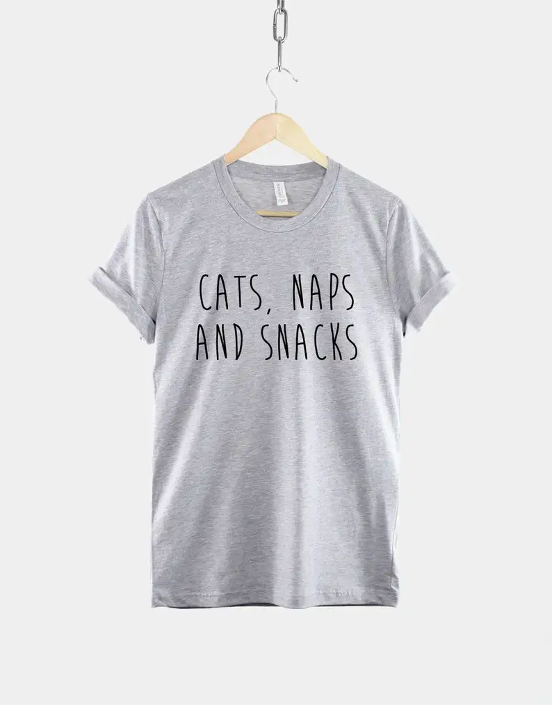 

Cats Snacks Lover Gift Owner Womens Shirt Short Sleeve Top Tees O Neck 100% Cotton Fashion harajuku Streetwear goth y2k T-shirt