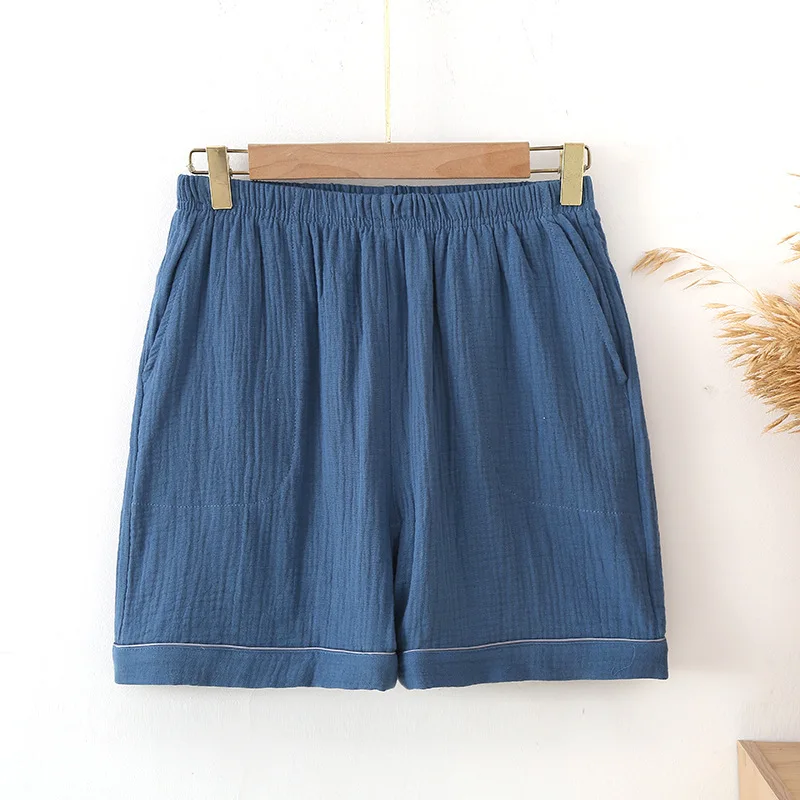 Pantalones De Mujer New Pure Cotton Crepe Women's Pajamas Pant Summer Night Wear Shorts Loose Ladies Sleepwear Home Pants_ecoleips.com