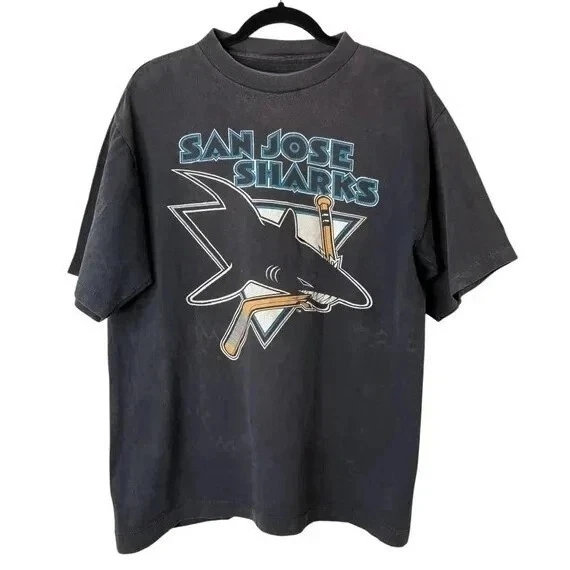 Camiseta de los San Jose Sharks de 1991, camiseta de color negro con estampado, ropa para hombres y mujeres