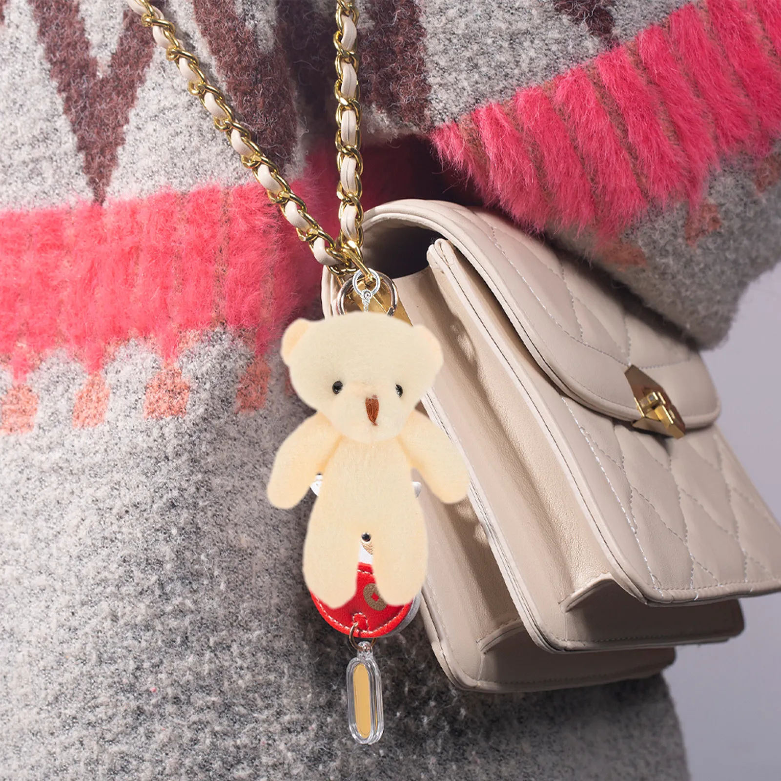 

20Pcs Mini Bear Pendant Cloth PP Cotton Stuffed Cute Keychain Mini Bear Decor for Backpack Car Home Accessory Tiny Bears