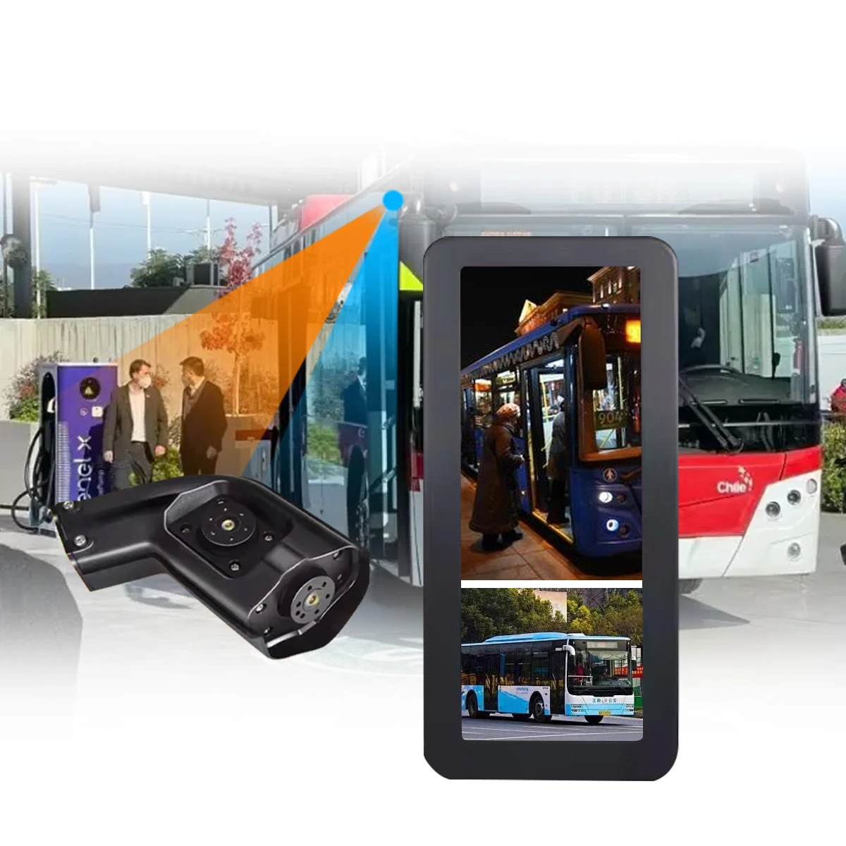 YWX 12.3 Inch HD Electronic Rear View Monitor Double Dual Lens Blind Side View Camera Bus Side Mirror for Cars