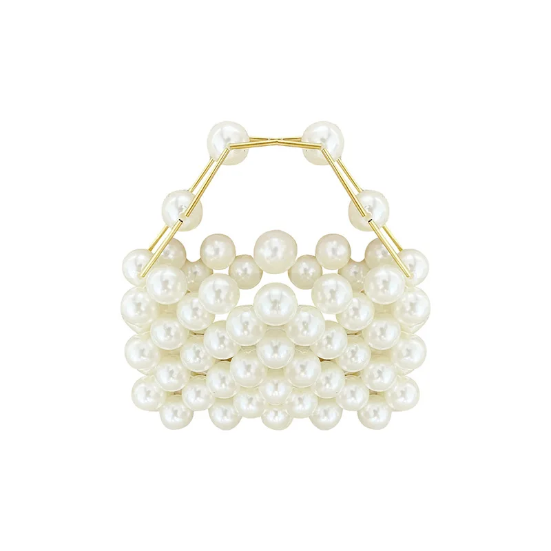 

Luxury Beading Pearls Bags for Women Handbag Mini Beads Evening Bag Ladies Elegant Party Wedding Clutch Small Hollow Woven Bag