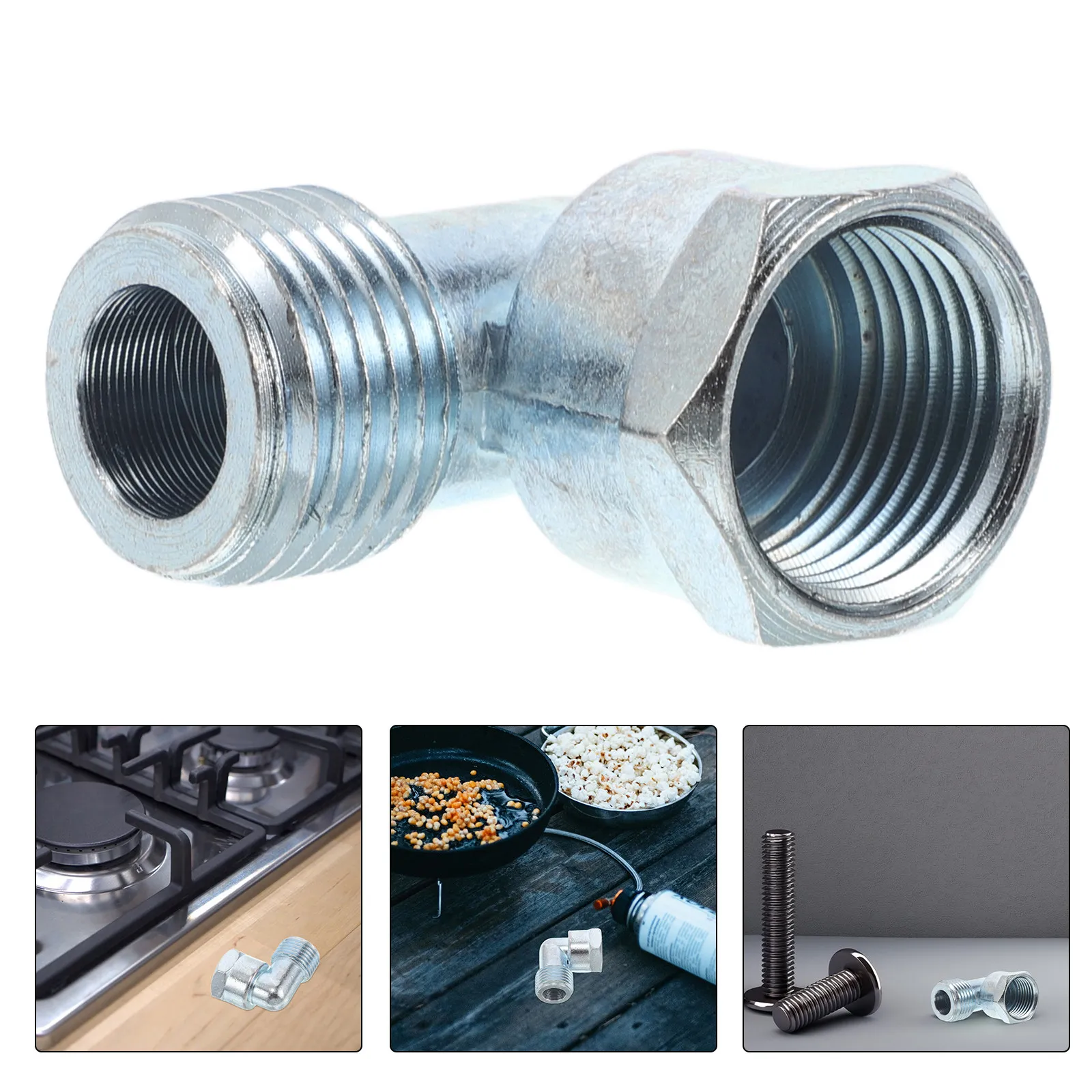 Gas Cooker Pipe Elbow Universal Joint with Threaded Inlet Socket Outlet for Stove Cooker Gas Appliance Flexible Angle