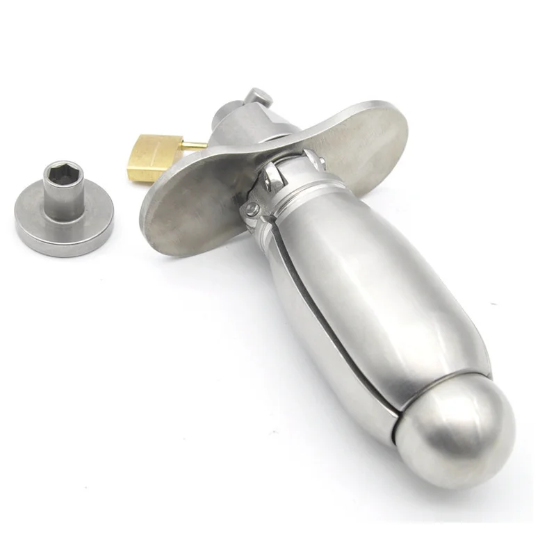 Stainless Steel Women Chastity Locking Opening Plug Adjustable Trillium Stopper Device Anal Butt Plug Sex Toys for Women Men