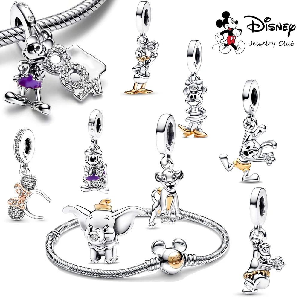 

Лидер продаж, серебро 925 пробы, Миносо, Дисней, Король Лев, Дональд Дак, Микки и Минни Дамбо, оригинальные подвески, подходят для браслета, безделушки, ювелирные изделия своими руками