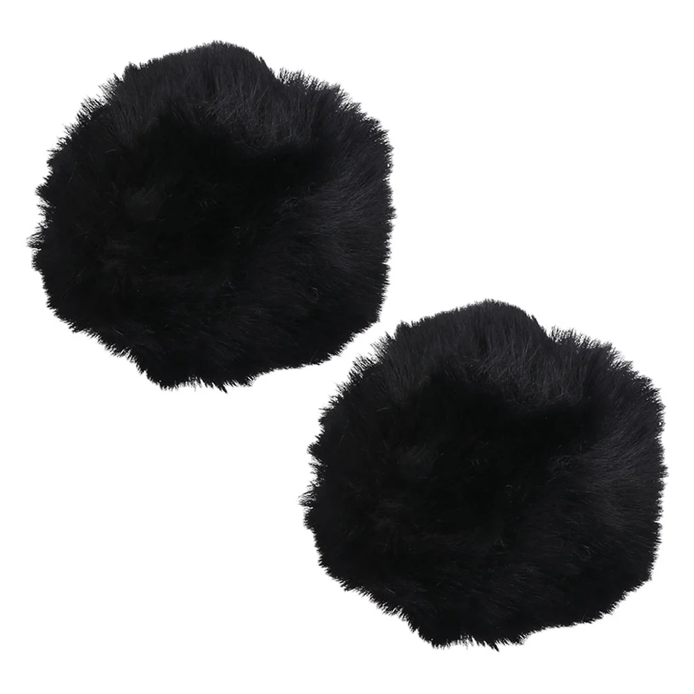 

2 Pcs Rabbit Tail Plush Ball Bunny Costume Mini Black Tails Pin The Halloween Miss