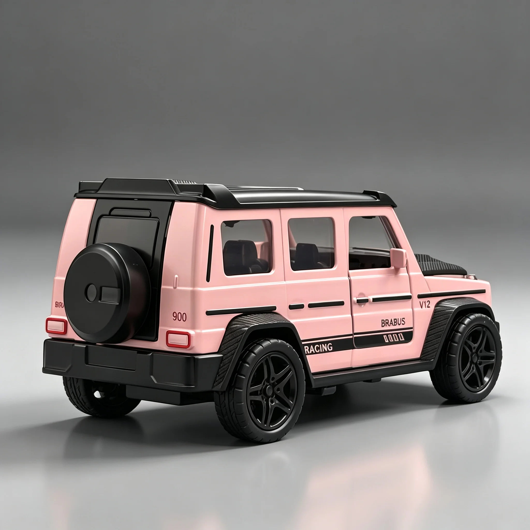 1:36 Diecast Alloy SUV Car Model Toy Pull Back Vehicle with Dual Open Doors Opening Hood Rear Tailgate for Kids Play Collection